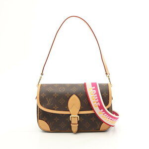 Louis Vuitton Diane NM Shoulder Bag Canvas Leather Monogram Brown